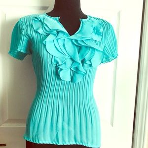 Sunny Leigh Ruffles, V- Neck Blouse